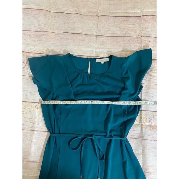 Loft Women's Green Flutter Sleeve Midi Dress - 12 - Picture 9 of 13